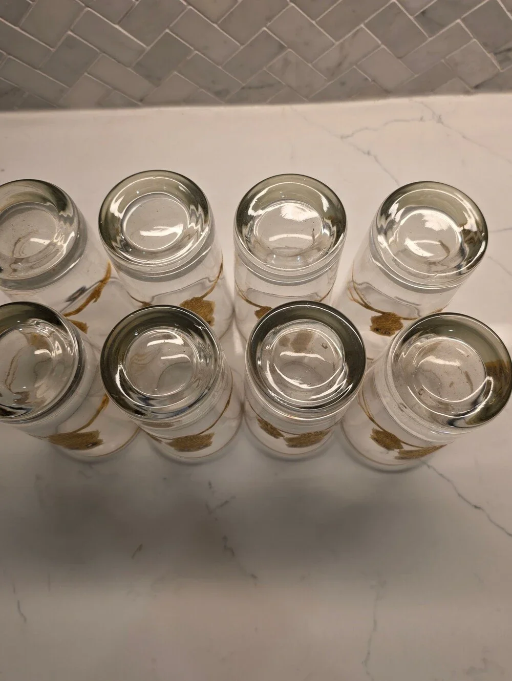 Pristine Vintage Culver 22K Gold Owl Highball Glasses - Set of 8